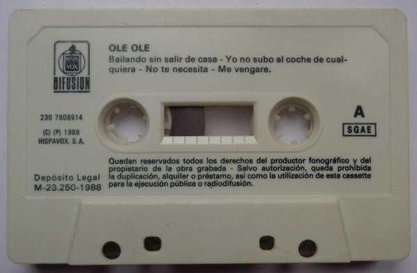 Ole Ole :  Bailando Sin Salir De Casa, Lili Marlen, Yo No Me Subo Al Coche De Cualquiera (Cass, Album)