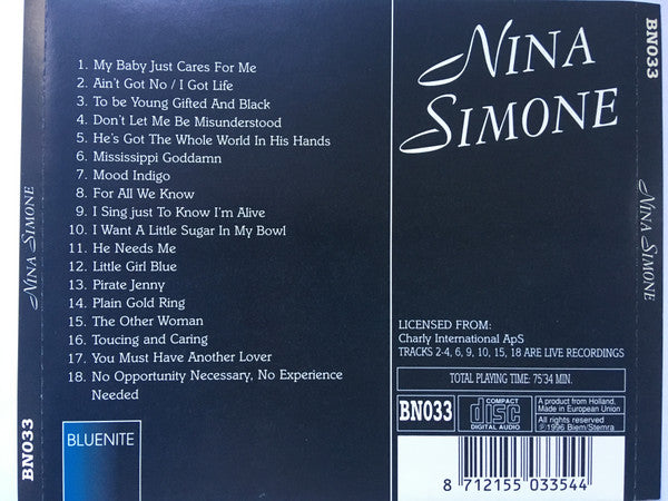 Nina Simone : My Baby Just Cares For Me (CD, Comp)