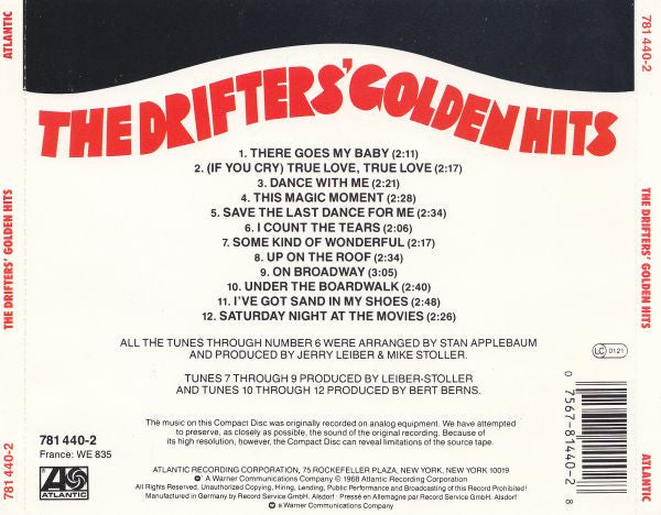 The Drifters : The Drifters' Golden Hits (CD, Comp, RE)