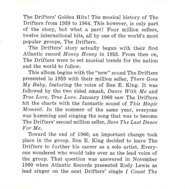 The Drifters : The Drifters' Golden Hits (CD, Comp, RE)