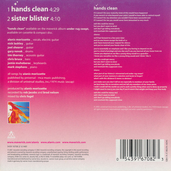 Alanis Morissette : Hands Clean (CD, Single, Car)