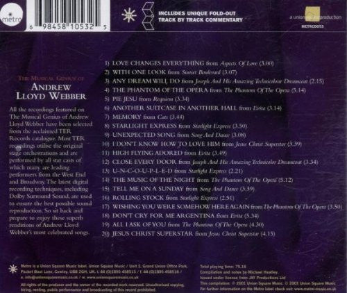 Various : The Musical Genius Of Andrew Lloyd Webber (CD, Comp, RE)
