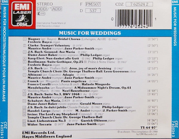 Various : Music For Weddings (CD, Comp)