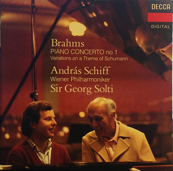 Johannes Brahms - András Schiff, Wiener Philharmoniker, Georg Solti : Piano Concerto No. 1, Variations On A Theme Of Schumann (CD, Album)