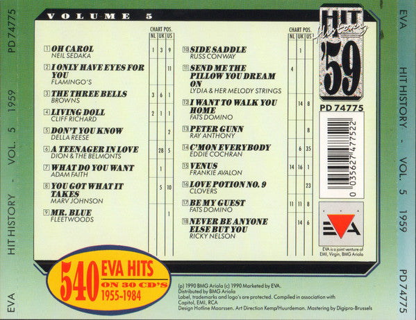 Various : Hit History '59 - Volume 5 (CD, Comp)