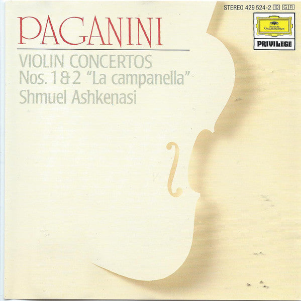 Niccolò Paganini - Shmuel Ashkenasi, Wiener Symphoniker, Heribert Esser : Violin Concertos Nos. 1 & 2 "La Campanella" (CD, Album)