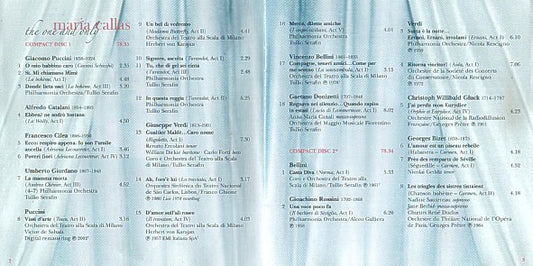 Maria Callas : The One And Only (2xCD, Comp, Ope)