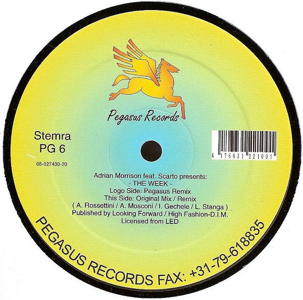 Adrian Morrison Feat. Scarto : The Week (12")