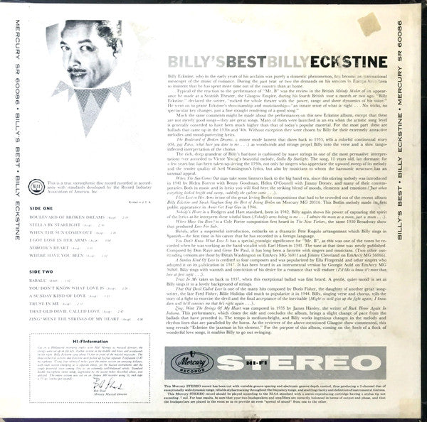 Billy Eckstine : Billy's Best! (LP, Album)