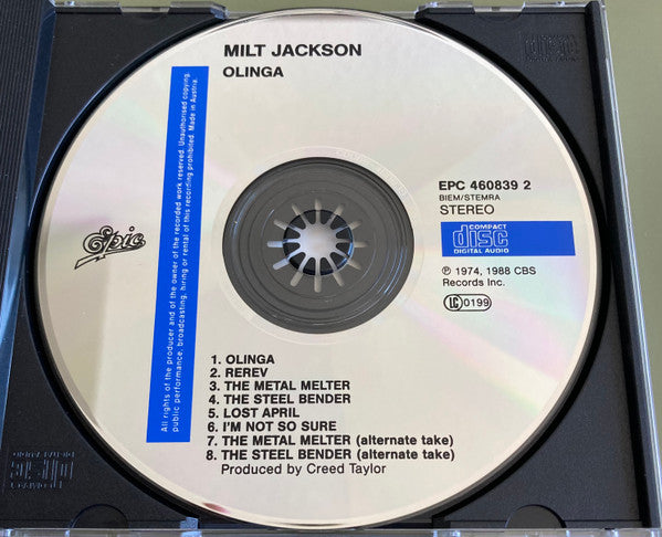 Milt Jackson : Olinga (CD, Album, RE, RM)