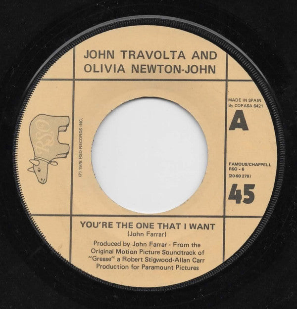 John Travolta And Olivia Newton-John : You're The One That I Want (Tu Eres A Quien Yo Quiero) (7", Single)