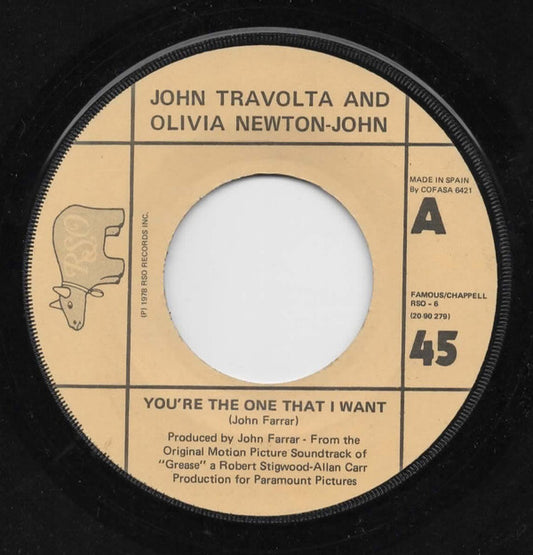 John Travolta And Olivia Newton-John : You're The One That I Want (Tu Eres A Quien Yo Quiero) (7", Single)
