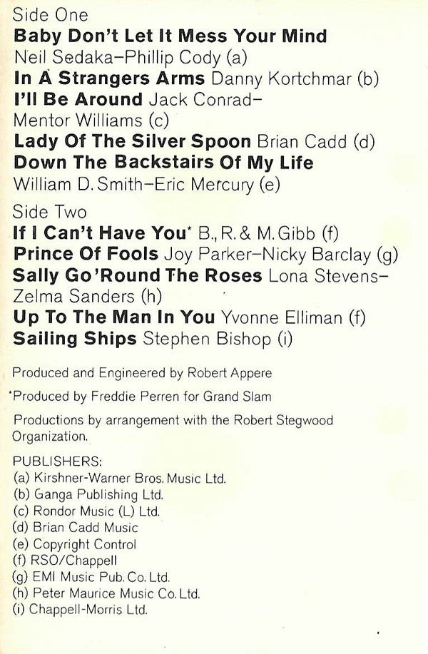 Yvonne Elliman : Night Flight (Cass, Album)