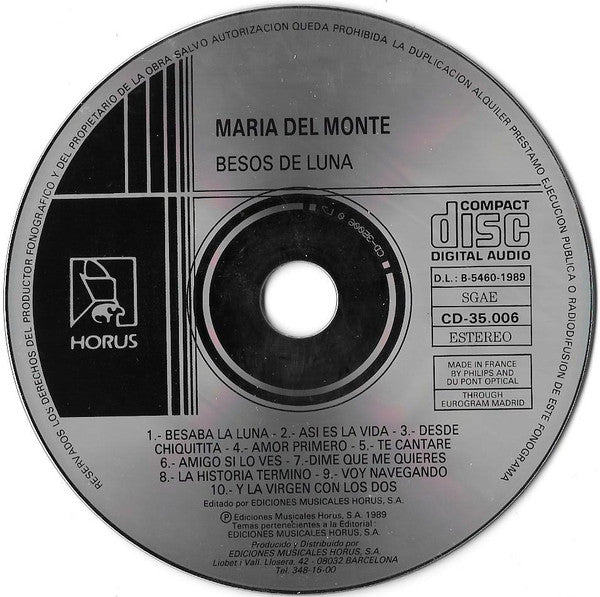 María Del Monte : Besos De Luna (CD, Album, RE)