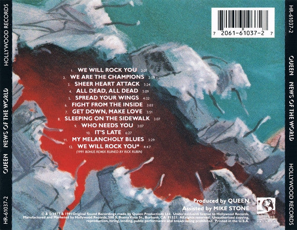 Queen : News Of The World (CD, Album, RM, RP)