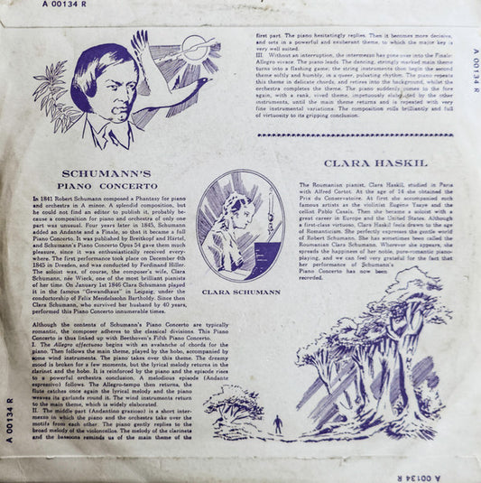 Robert Schumann, Clara Haskil, Residentie Orkest, Willem Van Otterloo : Piano Concerto In A Minor, Op. 54 (10", Mono)