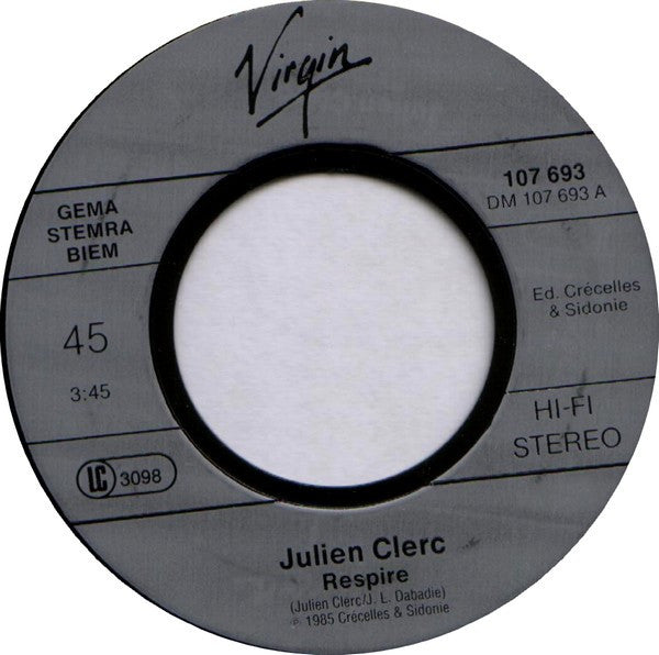 Julien Clerc : Respire (7", Single)