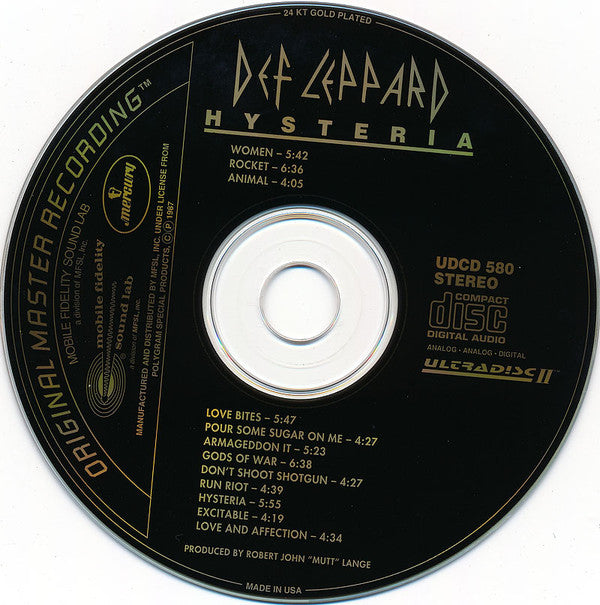 Def Leppard : Hysteria (CD, Album, Ltd, RE, 24k)