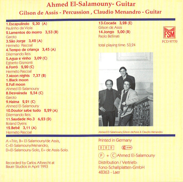 Ahmed El-Salamouny, Gilson de Assis, Claudio Menandro : Aquarela - Brazilian Music For Guitars & Percussion (CD)