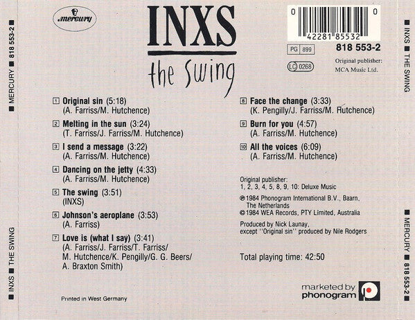 INXS : The Swing (CD, Album, RE)