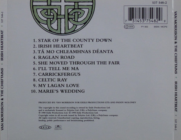 Van Morrison & The Chieftains : Irish Heartbeat (CD, Album, RE, RM)