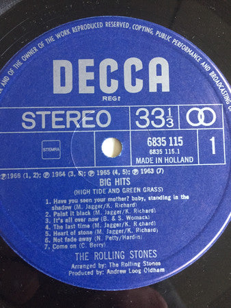The Rolling Stones : Big Hits (High Tide And Green Grass) (LP, Comp, RE)