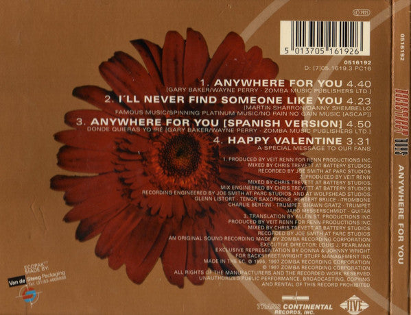 Backstreet Boys : Anywhere For You (A Special Thank You To All Our Fans) (Minimax, Maxi, Ltd, Eco)