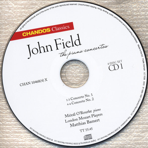 John Field (2) - Míċeál O'Rourke, London Mozart Players, Matthias Bamert : The Piano Concertos (4xCD, Comp, RM + Box)