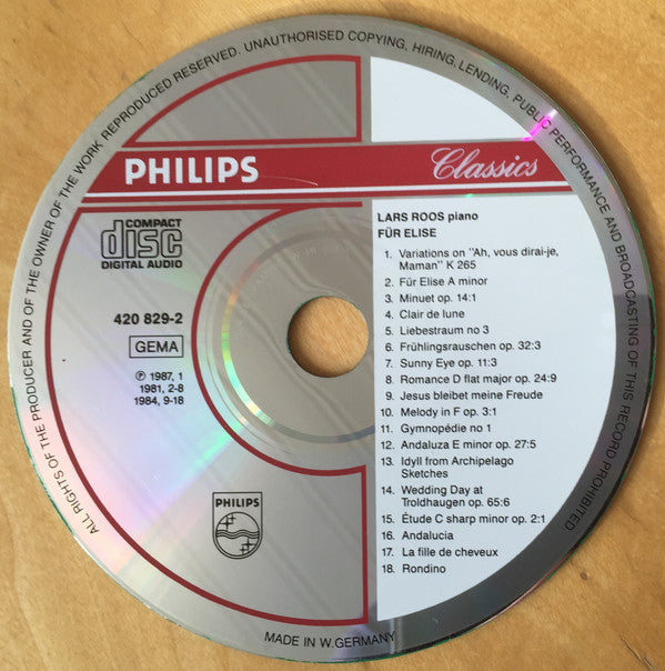 Lars Roos : Für Elise (CD, Album)