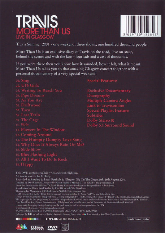 Travis : More Than Us (Live In Glasgow) (DVD-V)