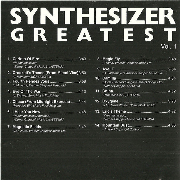 Bob Russell (2) : Synthesizer Greatest Vol. 1 (CD, Album)
