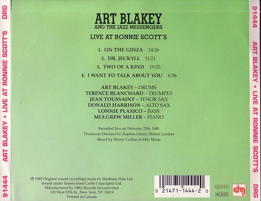 Art Blakey & The Jazz Messengers : Live At Ronnie Scott's (CD)