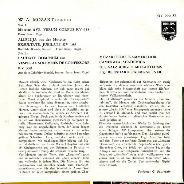 Wolfgang Amadeus Mozart : Ave Verum (7")