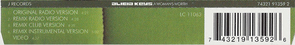 Alicia Keys : A Woman's Worth (CD, Single, Enh)