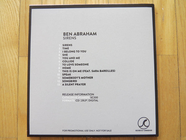 Ben Abraham : Sirens (CD, Album, Promo, Car)