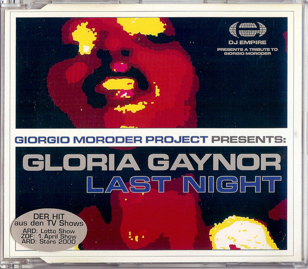 Giorgio Moroder Project Presents Gloria Gaynor : Last Night (CD, Single)