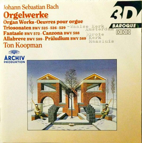 Johann Sebastian Bach, Ton Koopman : Orgelwerke = Organ Works = Œuvres Pour Orgue: Triosonaten BWV 525•526•529 • Fantasie BWV 572 • Canzona BWV 588 • Allabreve BWV 589 • Präludium BWV 569 (CD, Album, RE)