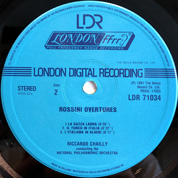 Riccardo Chailly, National Philharmonic Orchestra, Gioacchino Rossini : Overtures (LP)
