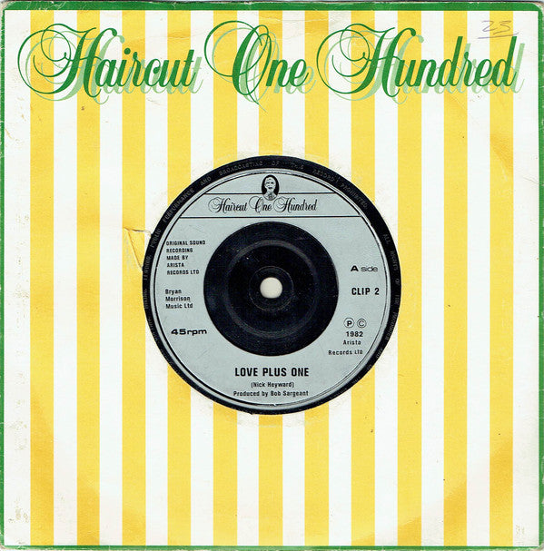 Haircut One Hundred : Love Plus One (7", Single, Sil)