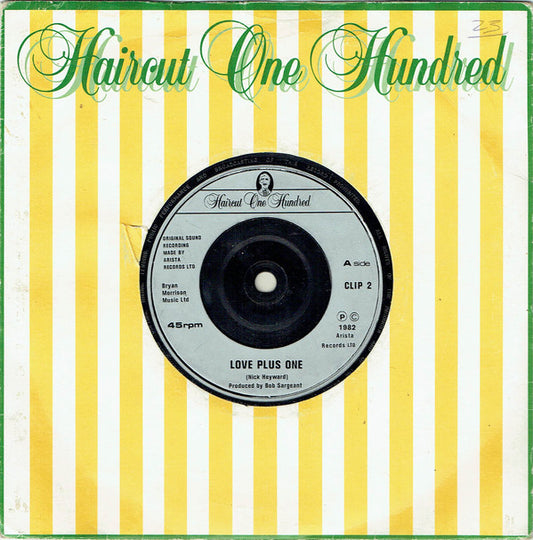 Haircut One Hundred : Love Plus One (7", Single, Sil)