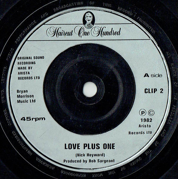 Haircut One Hundred : Love Plus One (7", Single, Sil)