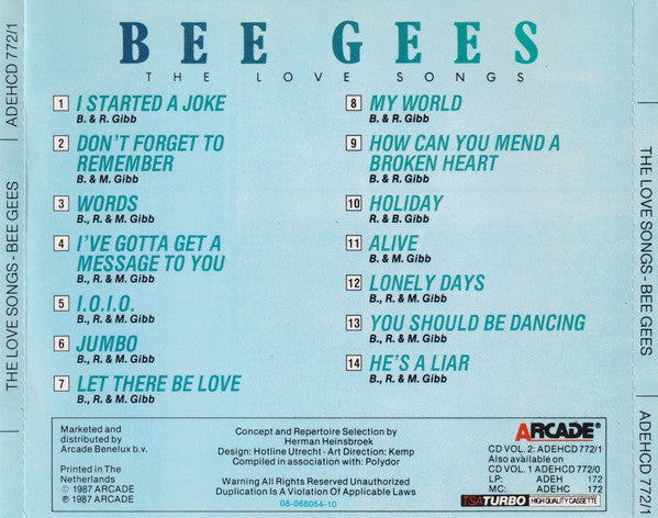 Bee Gees : The Love Songs (Volume 2) (CD, Comp)