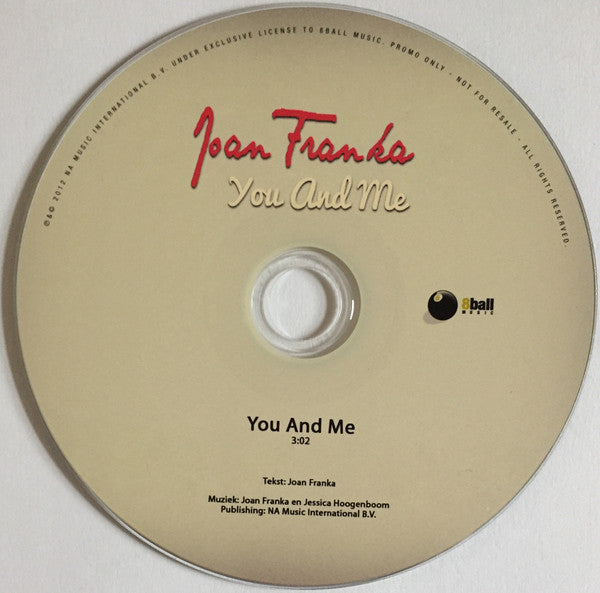 Joan Franka : You And Me (CDr, Single, Promo)