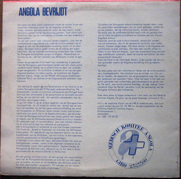 Various : Angola Bevrijdt - Muziek Van De Volksbeweging Voor De Bevrijding Van Angola (LP, Mono)