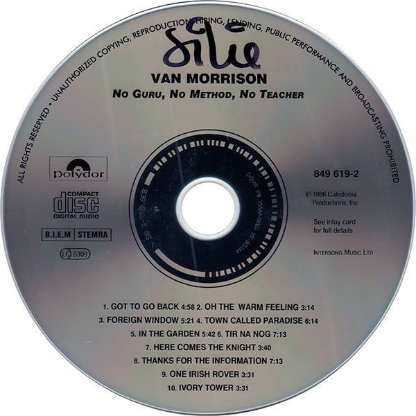 Van Morrison : No Guru, No Method, No Teacher (CD, Album, RE)