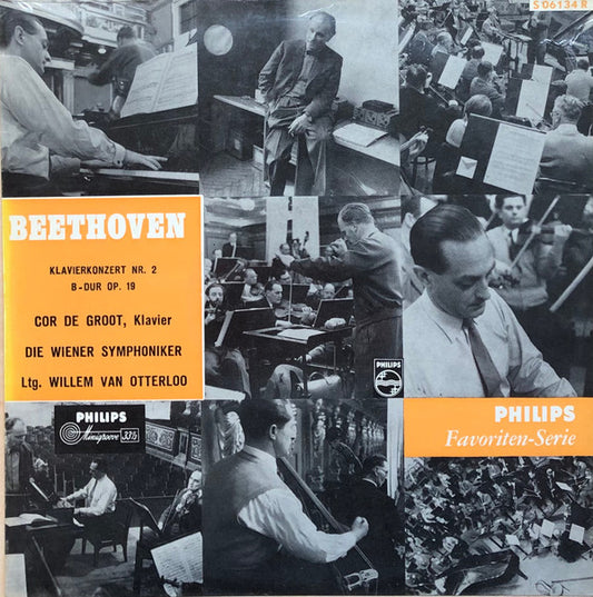 Ludwig van Beethoven - Cor de Groot, Wiener Symphoniker, Willem Van Otterloo : Klavierkonzert Nr. 2 B-Dur, Op. 19 (10")
