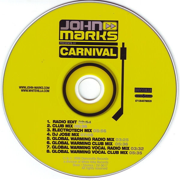 John Marks (2) : Carnival (CD, Maxi)