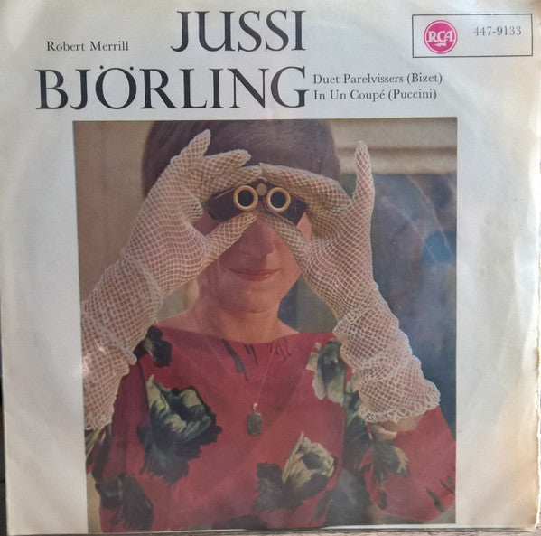 Jussi Björling, Robert Merrill : Duet Parelvissers / In Un Coupé (7", Single, Bla)