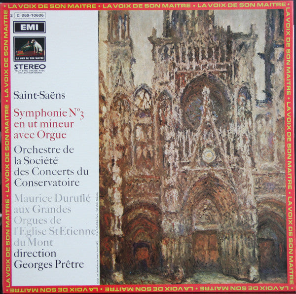 Camille Saint-Saëns – Maurice Duruflé, Orchestre De La Société Des Concerts Du Conservatoire, Georges Prêtre : Symphonie N°3 En Ut Mineur Avec Orgue (LP, Album, Thr)