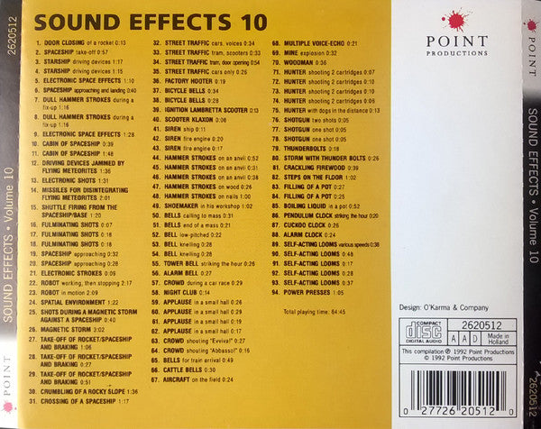 No Artist : Sound Effects 10 For Movies And Videos (CD)